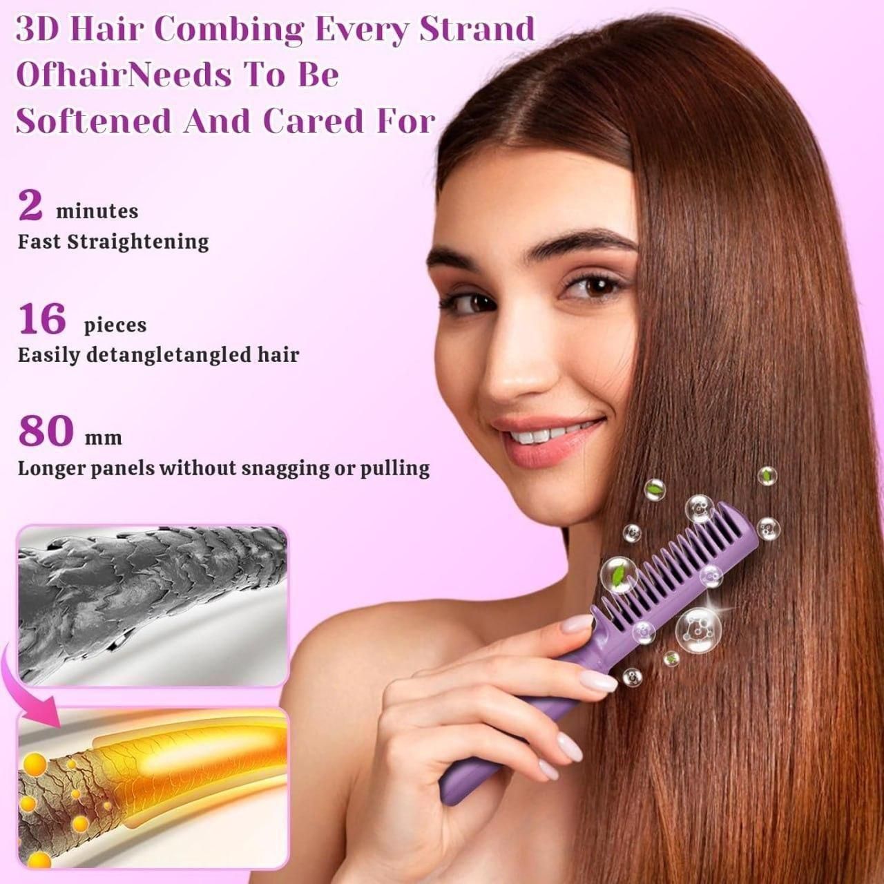 Portable Wireless Hair Straightening Comb – Smooth, Sleek Hair Anytime, Anywhere!