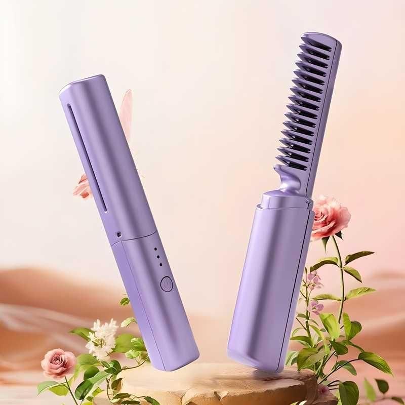 Portable Wireless Hair Straightening Comb – Smooth, Sleek Hair Anytime, Anywhere!