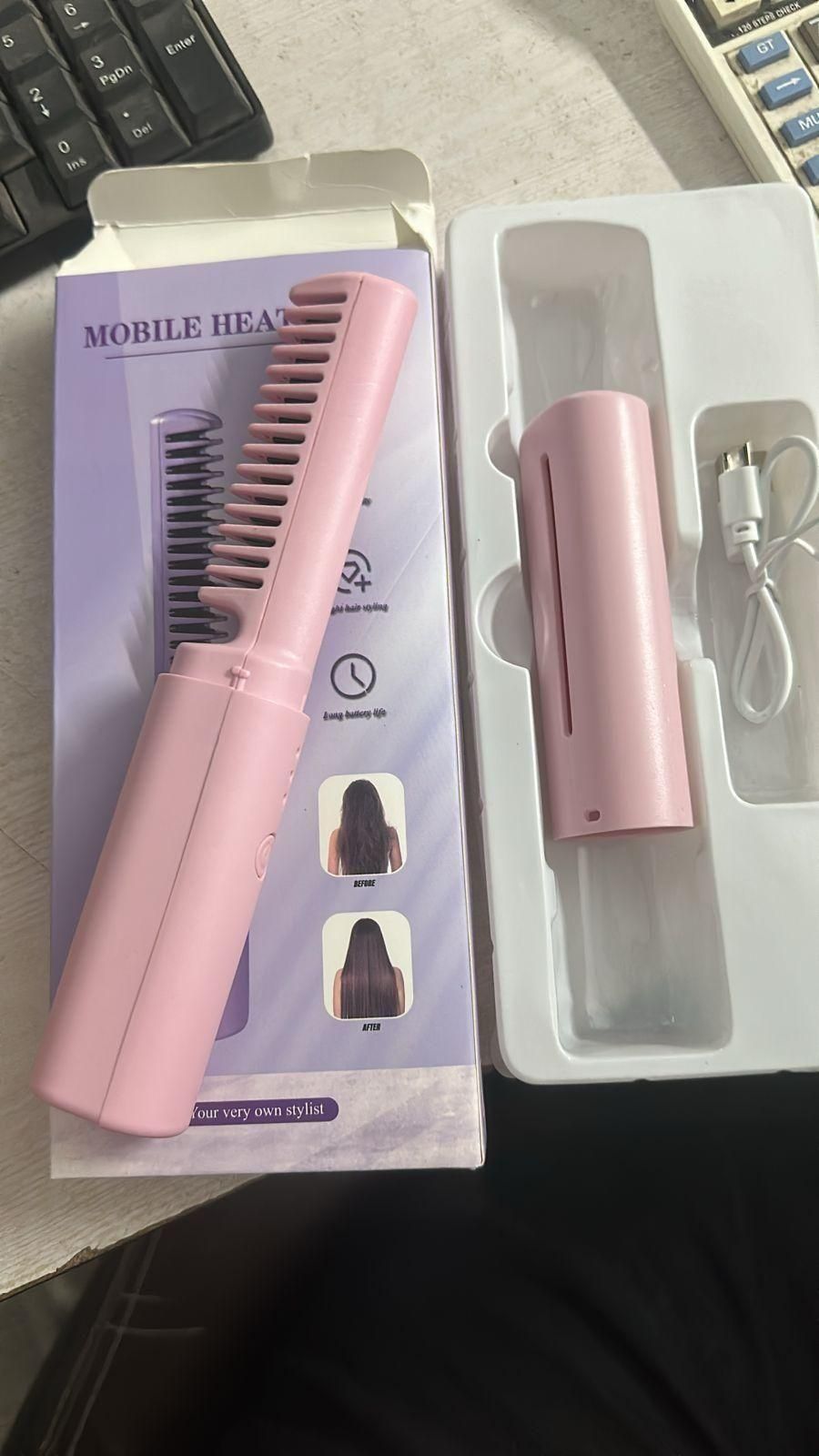 Portable Wireless Hair Straightening Comb – Smooth, Sleek Hair Anytime, Anywhere!