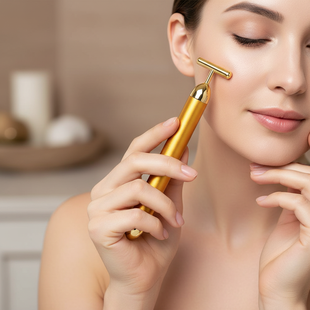 Holding Gold Beauty Bar Close-Up