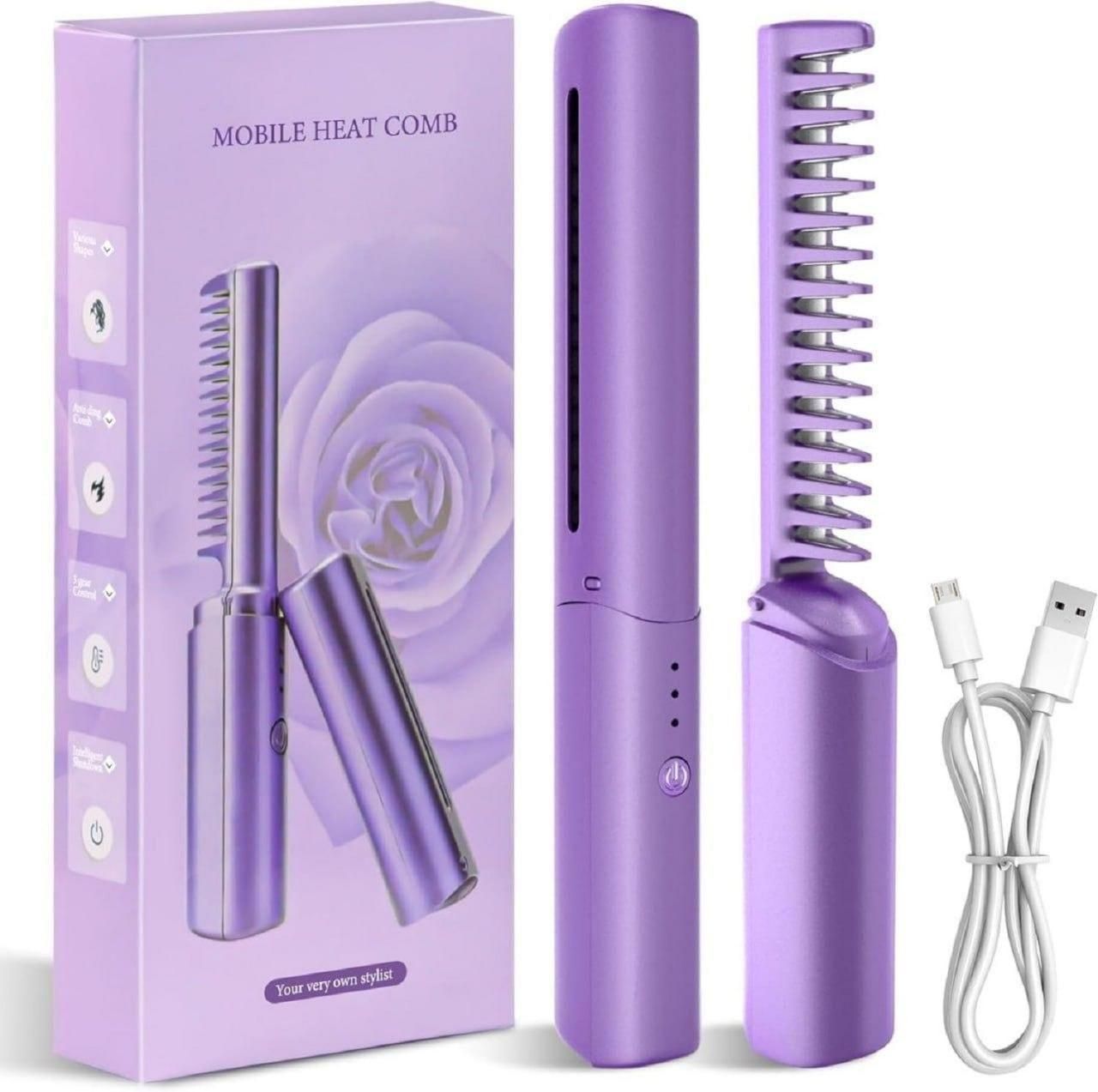 Portable Wireless Hair Straightening Comb – Smooth, Sleek Hair Anytime, Anywhere!