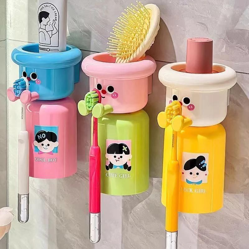 Cute Wall-Mounted Toothpaste & Essentials Dispenser