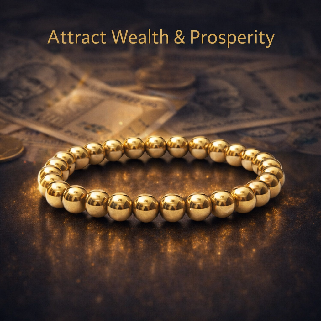 Golden Pyrite Bracelet - 8mm Beads