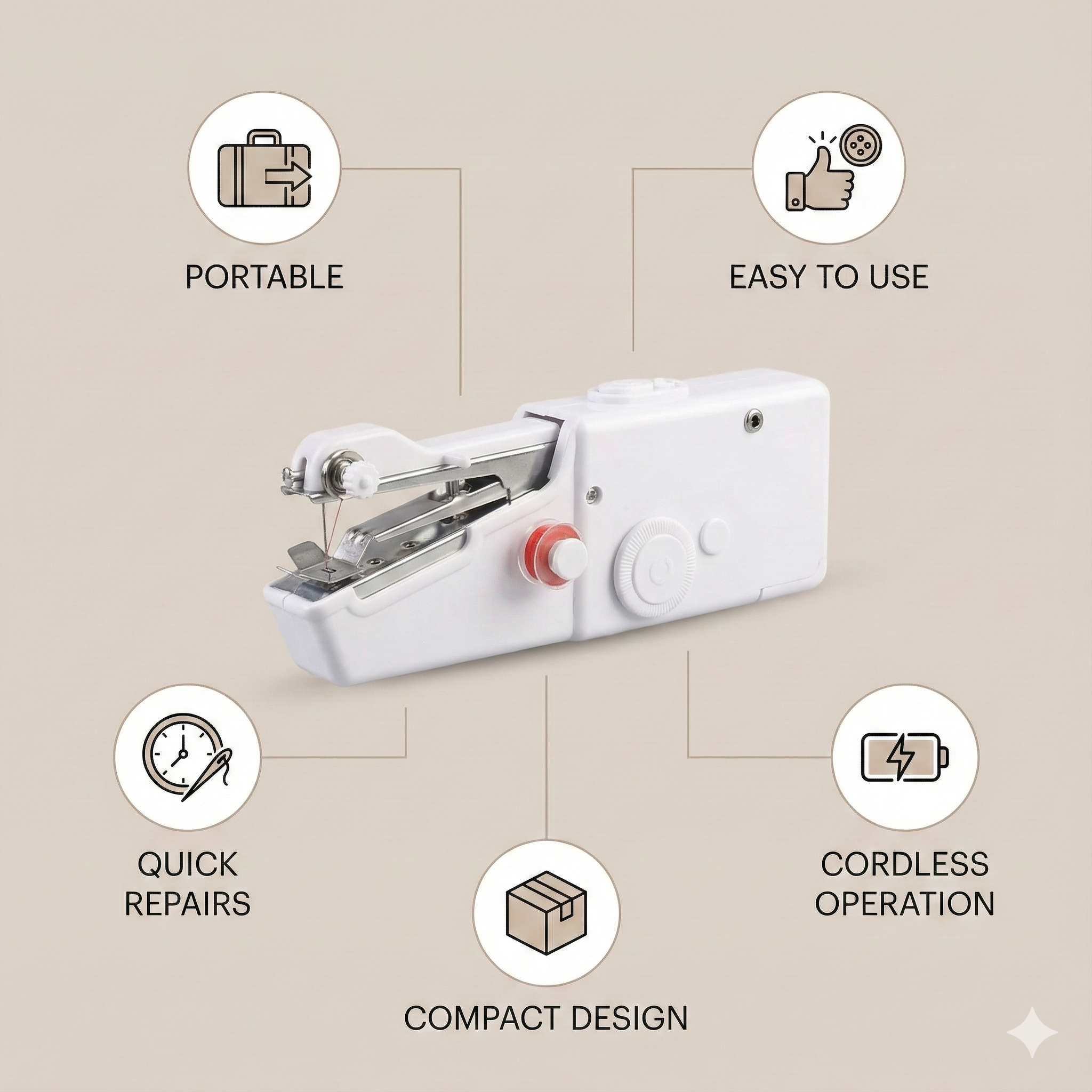 Electric Handy Stitch Handheld Sewing Machine