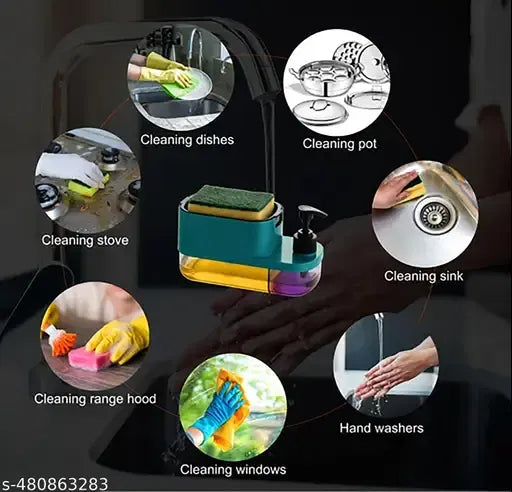 3-in-1 Kitchen Soap Dispenser with Sponge Holder