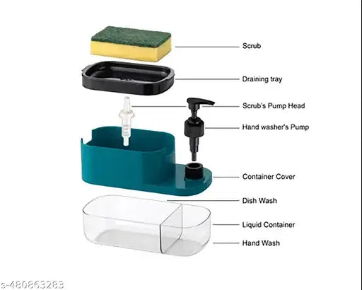3-in-1 Kitchen Soap Dispenser with Sponge Holder