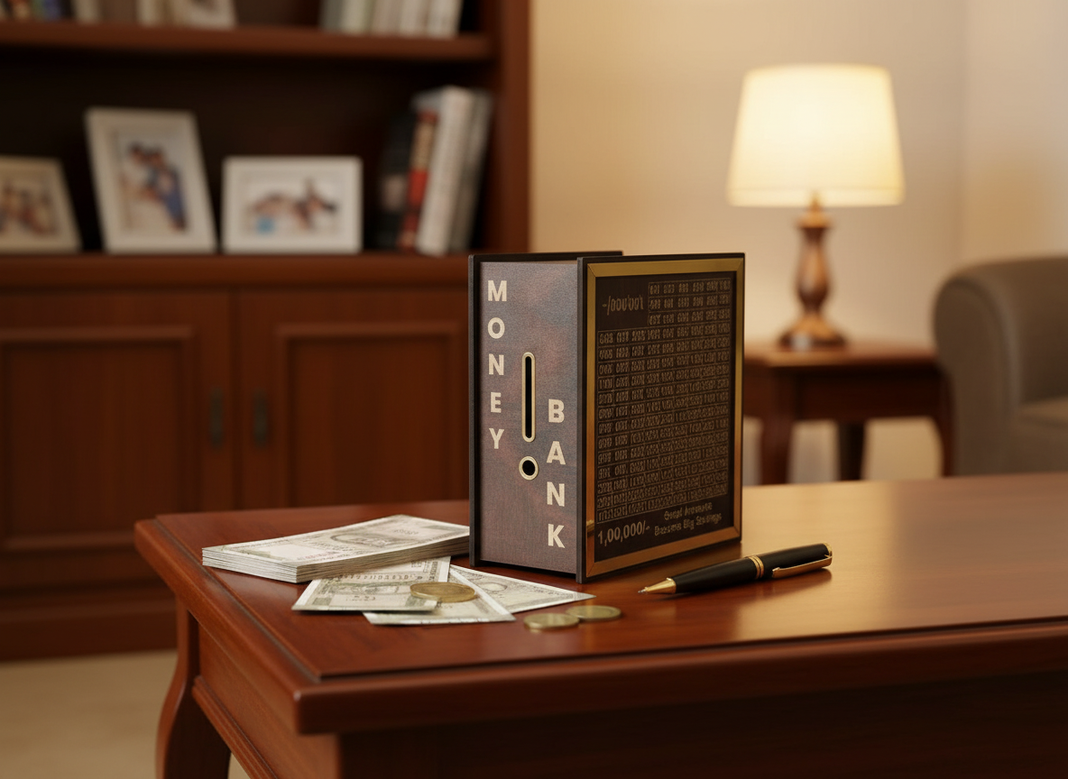 Piggy Bank with Coins