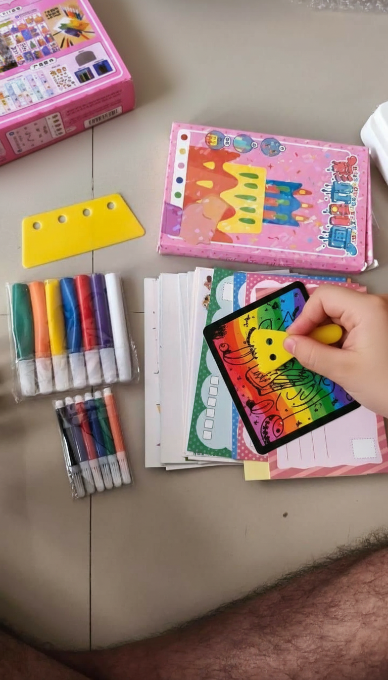 Scratching to Reveal Rainbow Colors