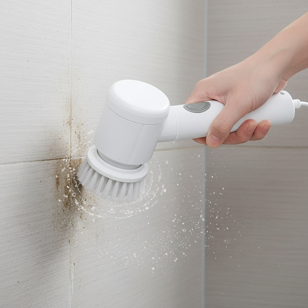 Scrubbing Grout Close-Up