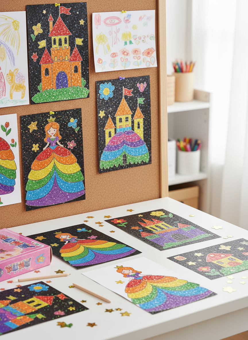 Completed Rainbow Scratch Art